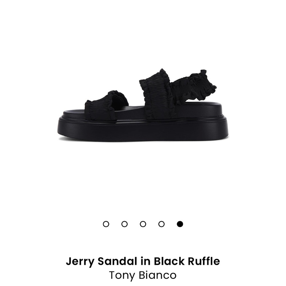 Tony Bianco Black Ruffle Sandals